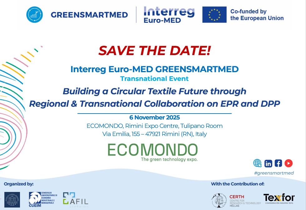 GREENSMARTMED at ECOMONDO 2025: Building a Circular Textile Future in the Mediterranean